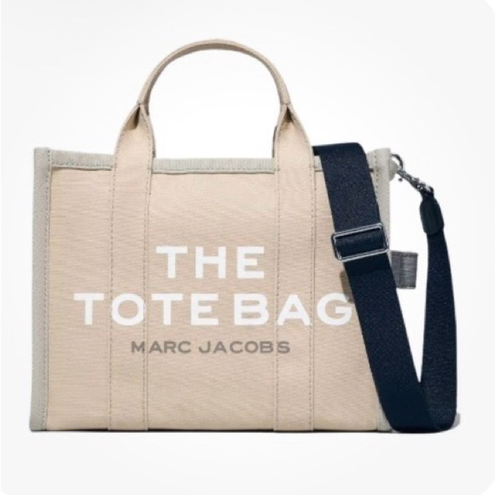 Marc Jacobs Beige Canvas 'The Tote Bag' with White Logo